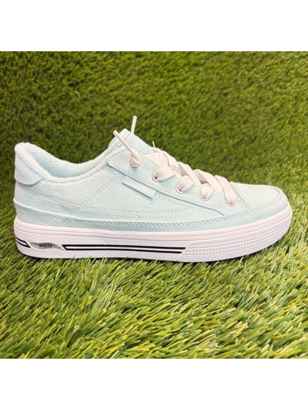 Skechers Arcade Arcata Womens Size 6 Blue White Athletic Running Shoes Sneakers‎